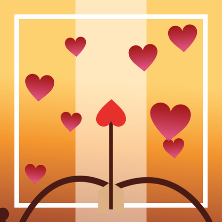 valentines day love arc arrows hearts vector illustrationのイラスト素材
