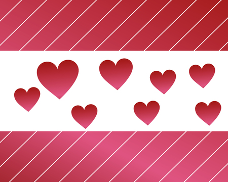 valentines day love frame pink hearts vector illustrationのイラスト素材