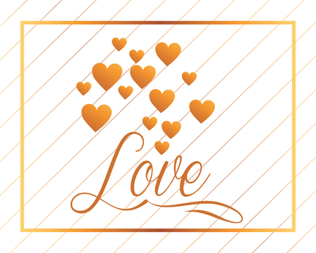 valentines day love yellow hearts loving vector illustrationのイラスト素材