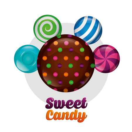 sweet candy chocolate chips cookie mints vector illustrationのイラスト素材