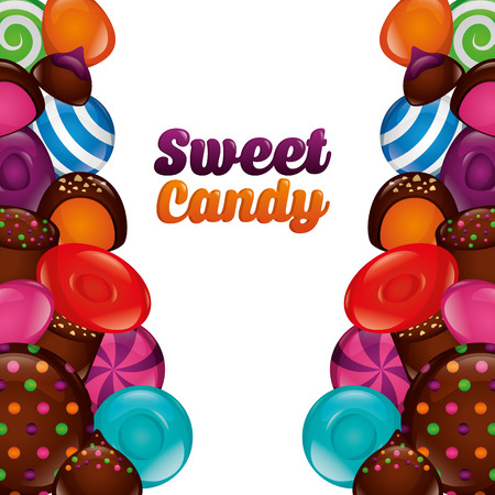 sweet candy cookies cake alminds chocolate chips vector illustrationのイラスト素材