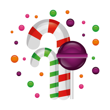 sweet canes with lollipop isolated icon vector illustration designのイラスト素材
