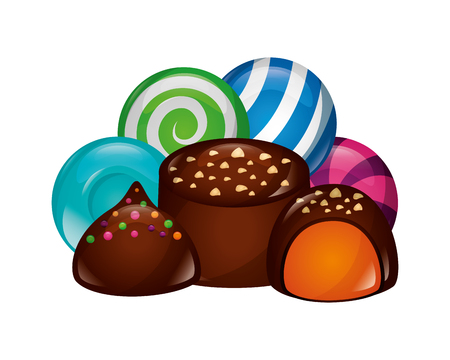 sweet candies isolated icon vector illustration designのイラスト素材