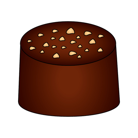 sweet cake of chocolate isolated icon vector illustration designのイラスト素材