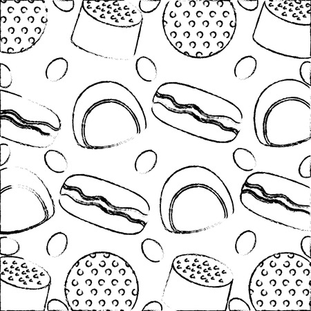 sweet candies cartoon yummy confectionery pattern vector illustration hand drawingのイラスト素材