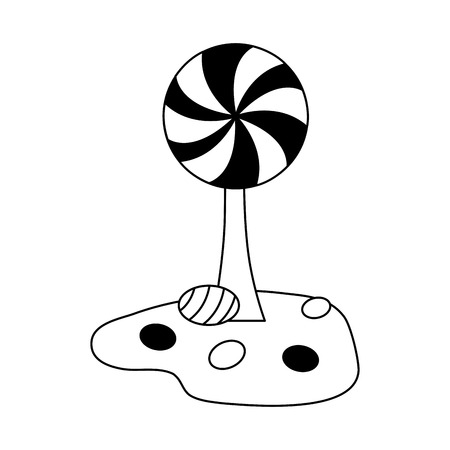 lollipop tree sweet candy scene vector illustration designのイラスト素材
