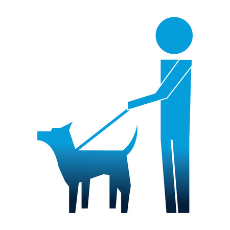 man with mascot dog silhouette isolated icon vector illustration designのイラスト素材