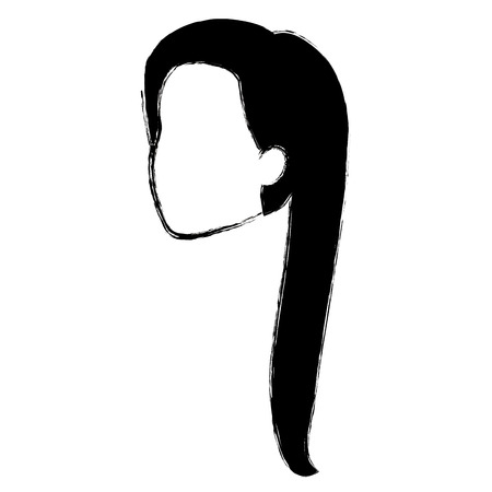 beautiful and young woman head character vector illustration designのイラスト素材