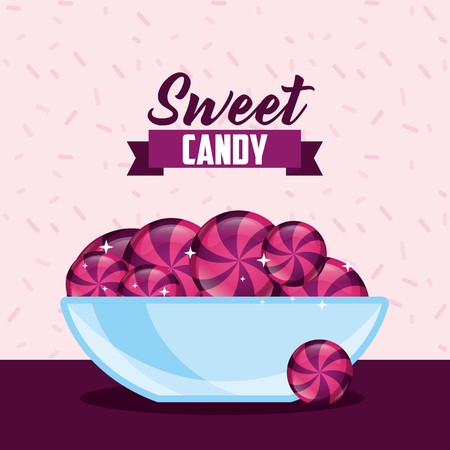 sweet candy plate with caramels vector illustrationのイラスト素材