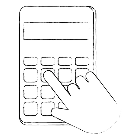 hands with calculator math isolated icon vector illustration designのイラスト素材