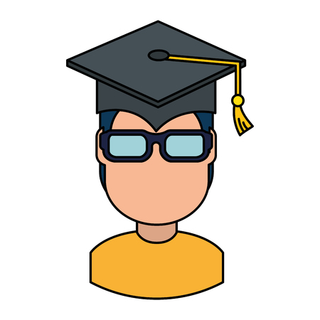 student graduated avatar character vector illustration designのイラスト素材