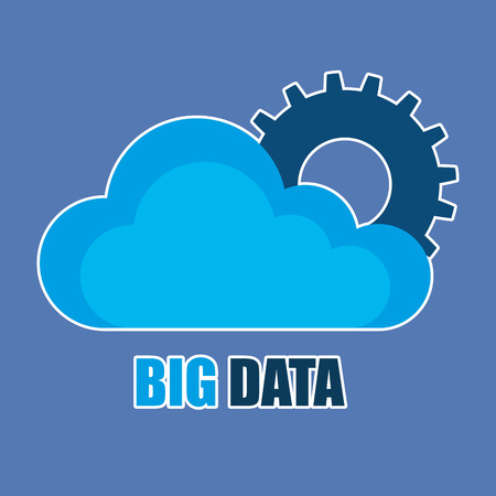 cloud computing with big data icons vector illustration designのイラスト素材