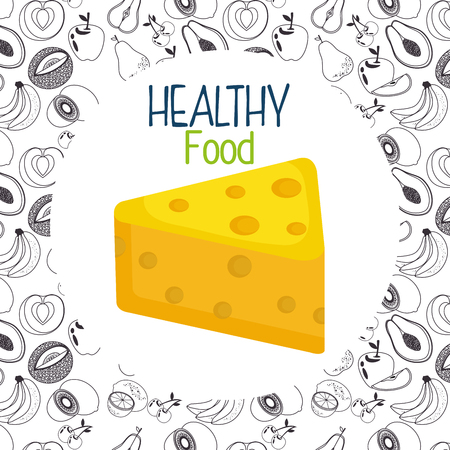 delicious cheese healthy food vector illustration designのイラスト素材