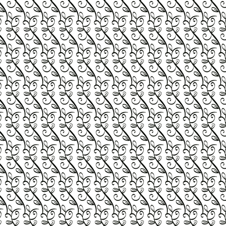 victorian and floral monochrome background vector illustration designのイラスト素材