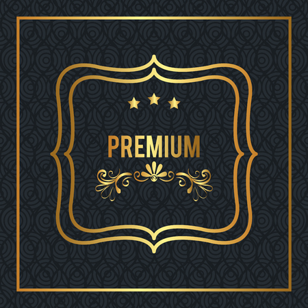 premium quality golden frame vector illustration designのイラスト素材