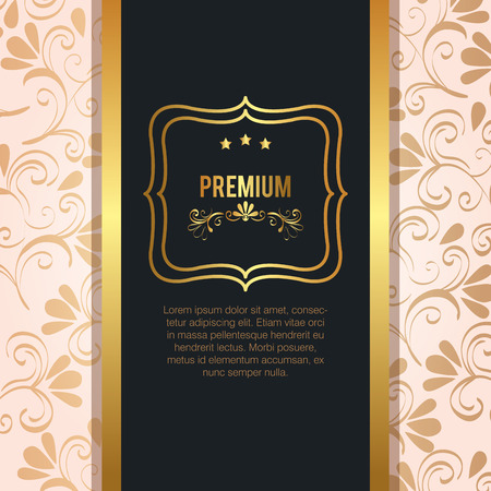 premium quality golden frame vector illustration designのイラスト素材