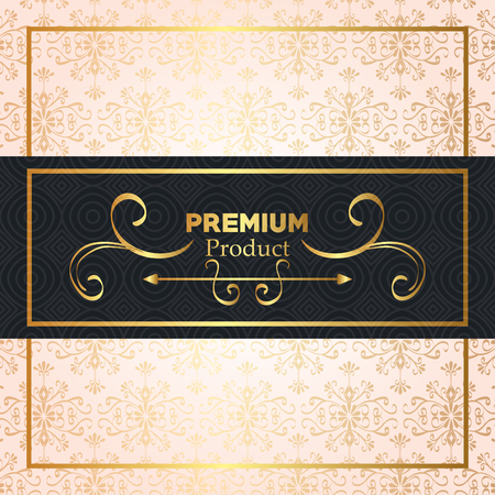 premium quality golden frame vector illustration designのイラスト素材