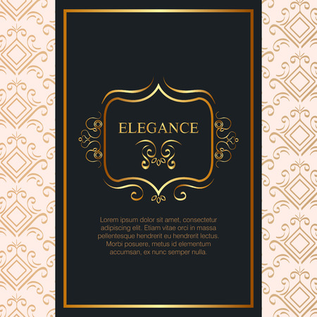 elegance style golden frame vector illustration designのイラスト素材