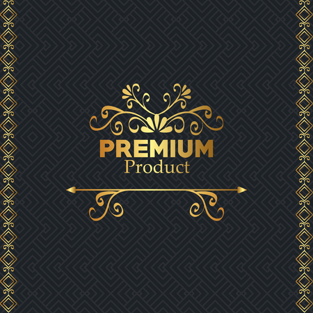 premium quality golden frame vector illustration designのイラスト素材