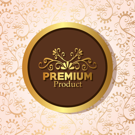 premium quality golden frame vector illustration designのイラスト素材