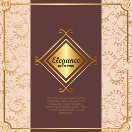 elegance style golden frame vector illustration designのイラスト素材