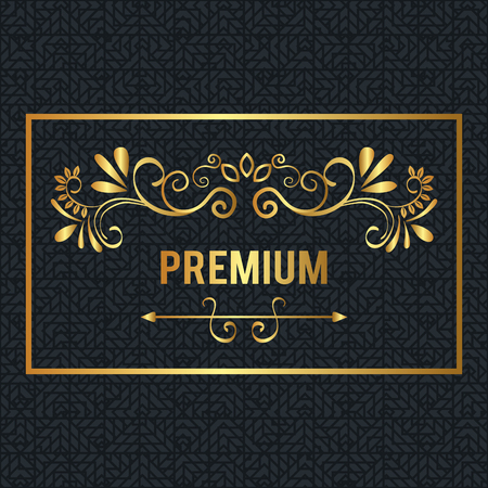 premium quality golden frame vector illustration designのイラスト素材