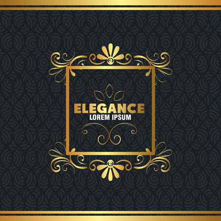 elegance style golden frame vector illustration designのイラスト素材