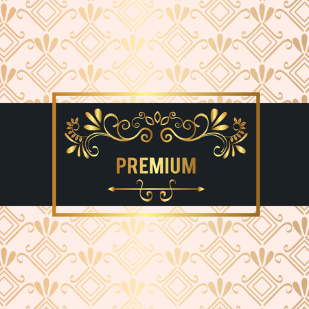 premium quality golden frame vector illustration designのイラスト素材