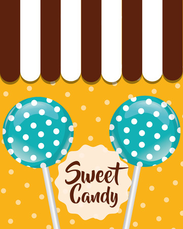 sweet candy lollipops dotted background vector illustrationのイラスト素材