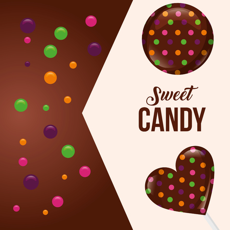 sweet candy banners signs heart chocolate lollipop stuffed vector illustrationのイラスト素材