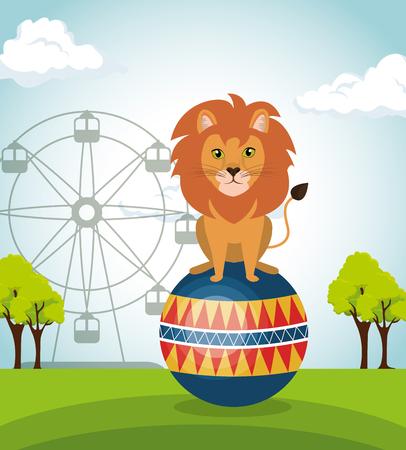 lion circus show icons vector illustration designのイラスト素材