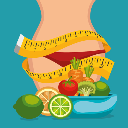 healthy food and fitness icons vector illustration designのイラスト素材