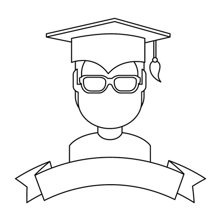 student graduated avatar character vector illustration designのイラスト素材