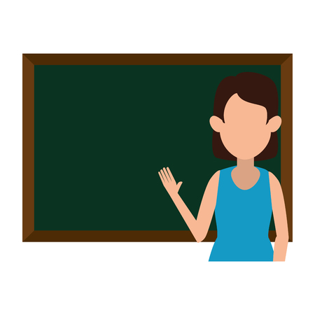 woman teaching with chalkboard character vector illustration designのイラスト素材