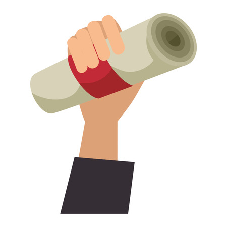 hand human with graduation diploma vector illustration designのイラスト素材
