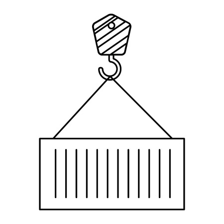 crane hook with container vector illustration designのイラスト素材