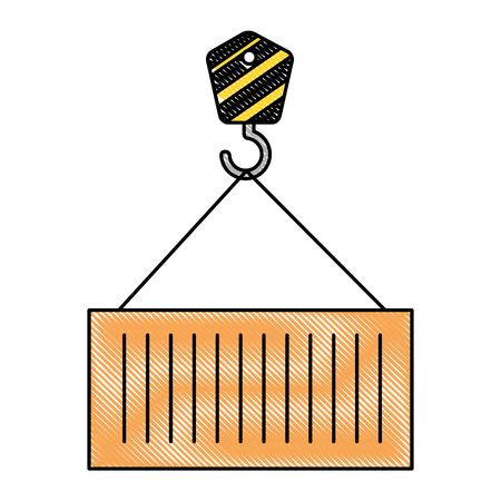 crane hook with container vector illustration designのイラスト素材