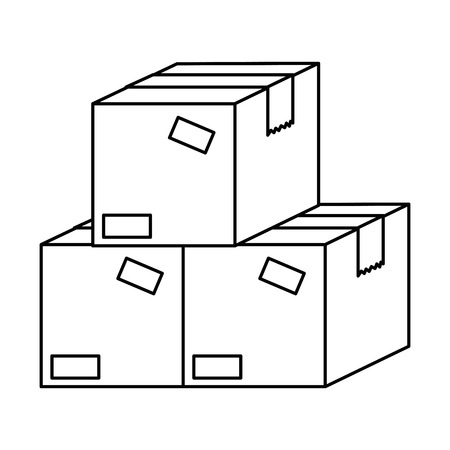 pile packing boxes carton vector illustration designのイラスト素材