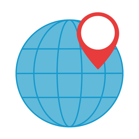 sphere planet with pin location vector illustration designのイラスト素材