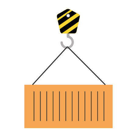 crane hook with container vector illustration designのイラスト素材