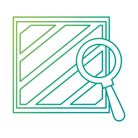 wooden box delivery service with magnifying glass vector illustrationのイラスト素材