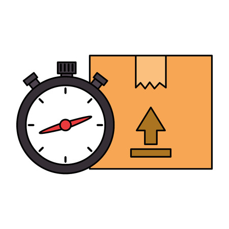 box carton with chronometer vector illustration designのイラスト素材