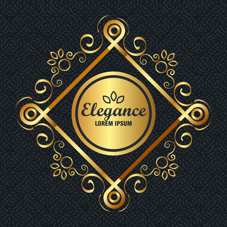 elegance style golden frame vector illustration designのイラスト素材
