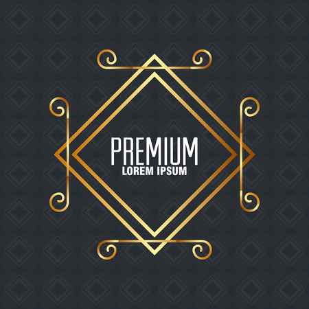 premium quality golden frame vector illustration designの写真素材