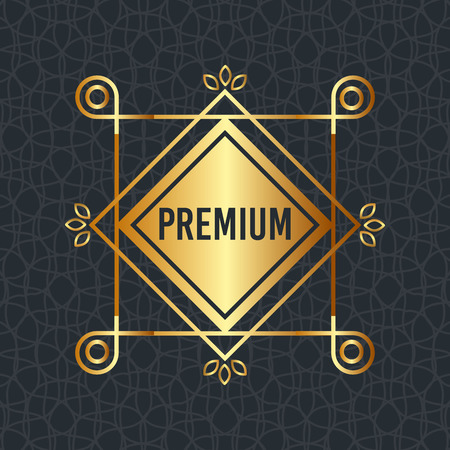 premium quality golden frame vector illustration designの写真素材