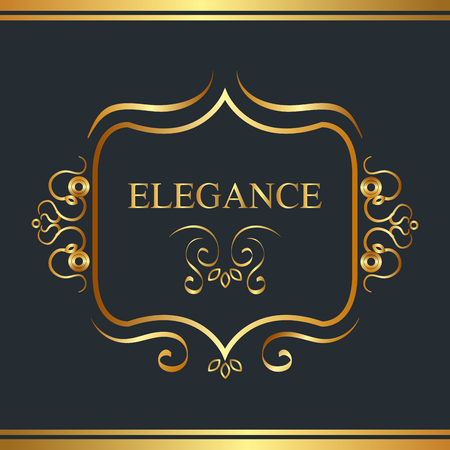 elegance style golden frame vector illustration designのイラスト素材