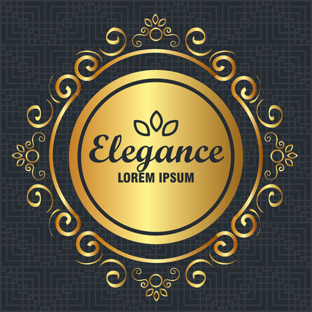 elegance style golden frame vector illustration designのイラスト素材
