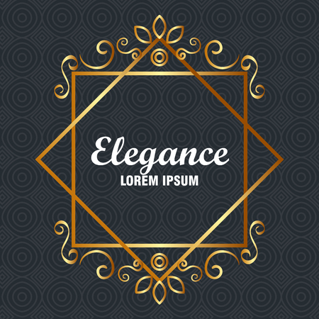 elegance style golden frame vector illustration designのイラスト素材