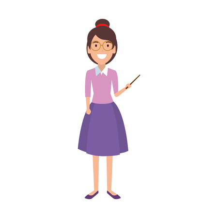 teacher woman with pointer vector illustration designのイラスト素材