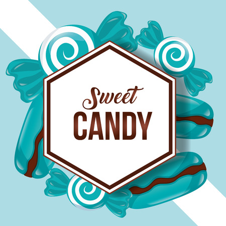 sweet candy figure frame sign mints caramels background vector illustrationのイラスト素材